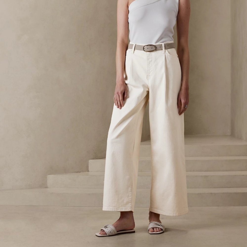 Banana Republic NWT Pleated High-Rise Wide-Leg Jean